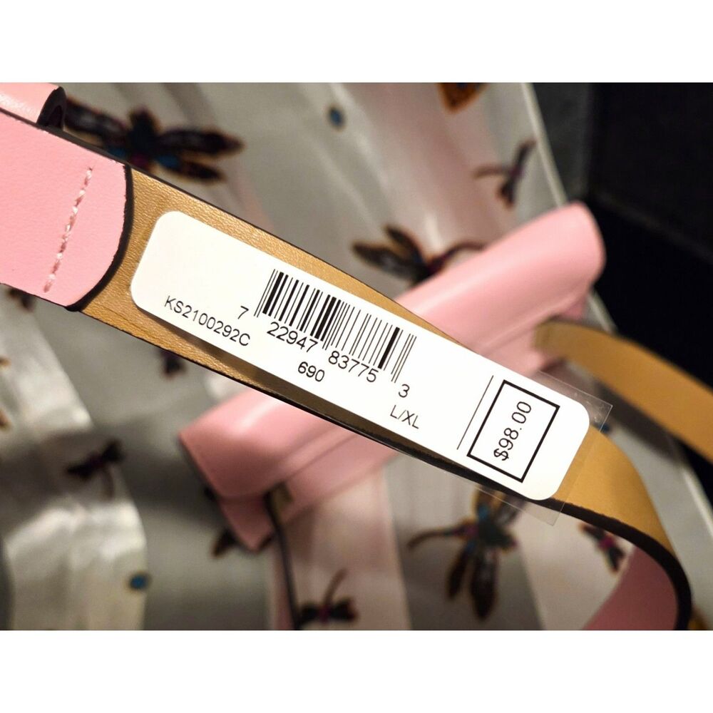 NWT - Kate Spade Pink Leather Logo Stud Belt Bag - L/XL - Picture 7 of 7